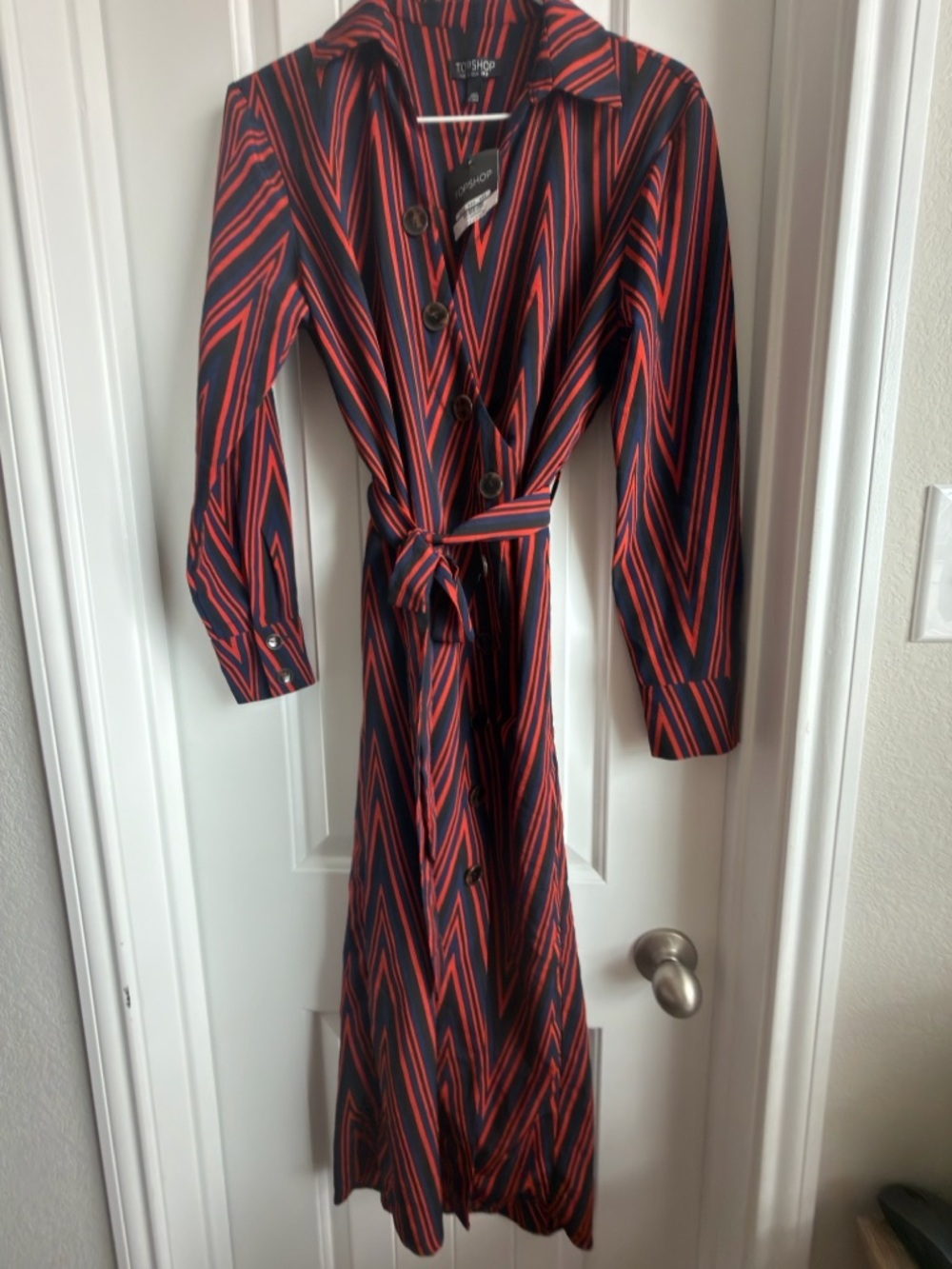 Topshop Striped Maxi Shirt Dress